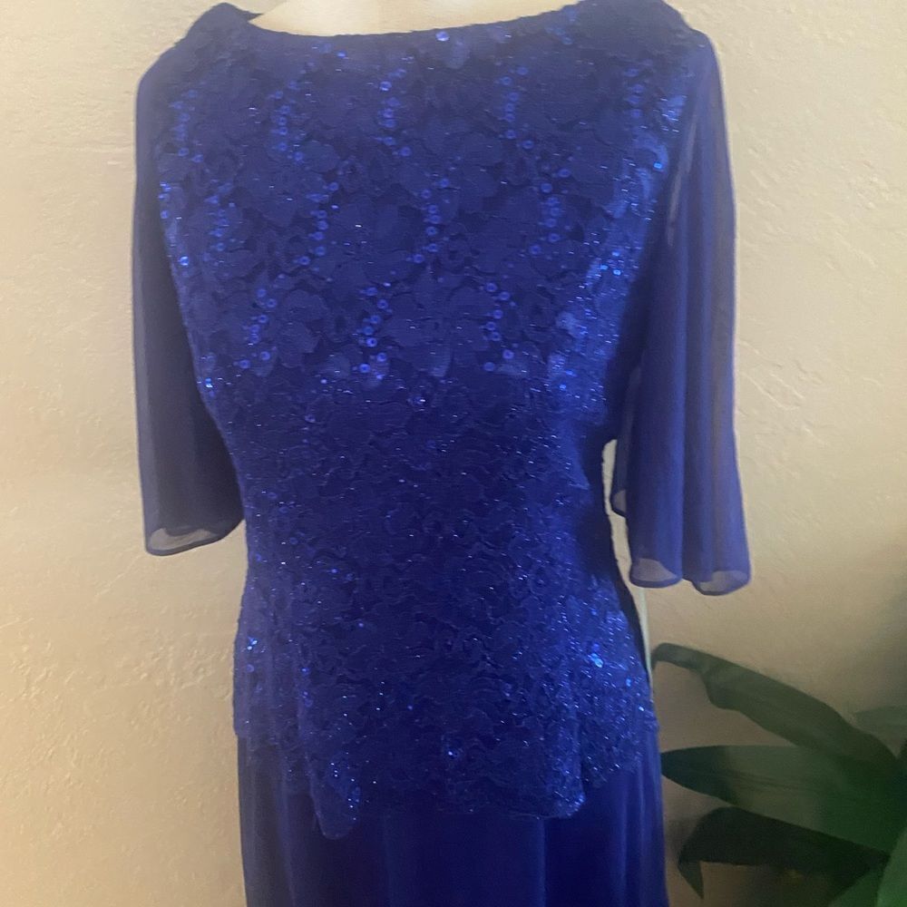 NWT Mother Of The Bride Dress Royal Blue Sz 4 - Picture 3 of 10